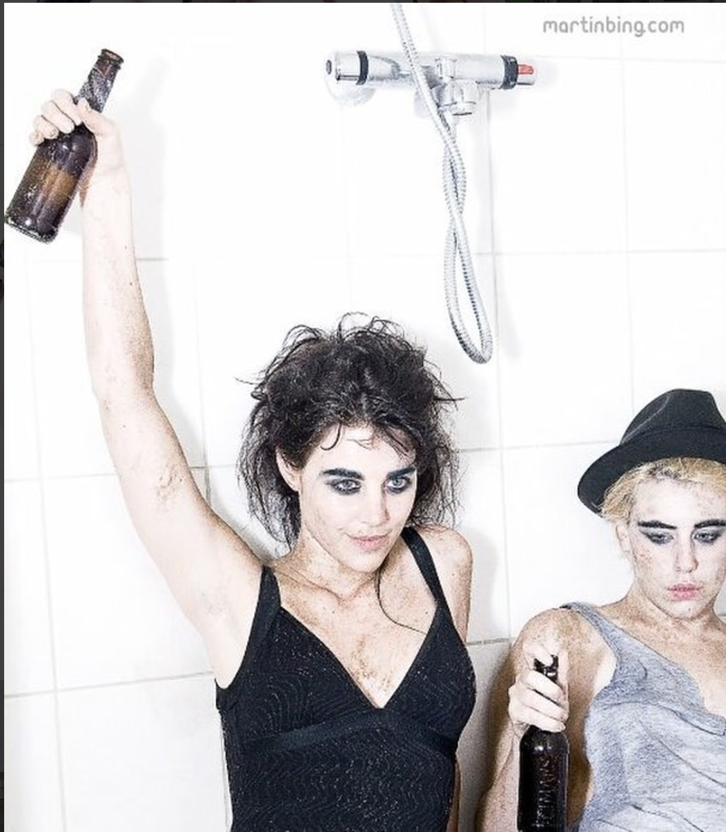 Models shower drinking white trash urban style